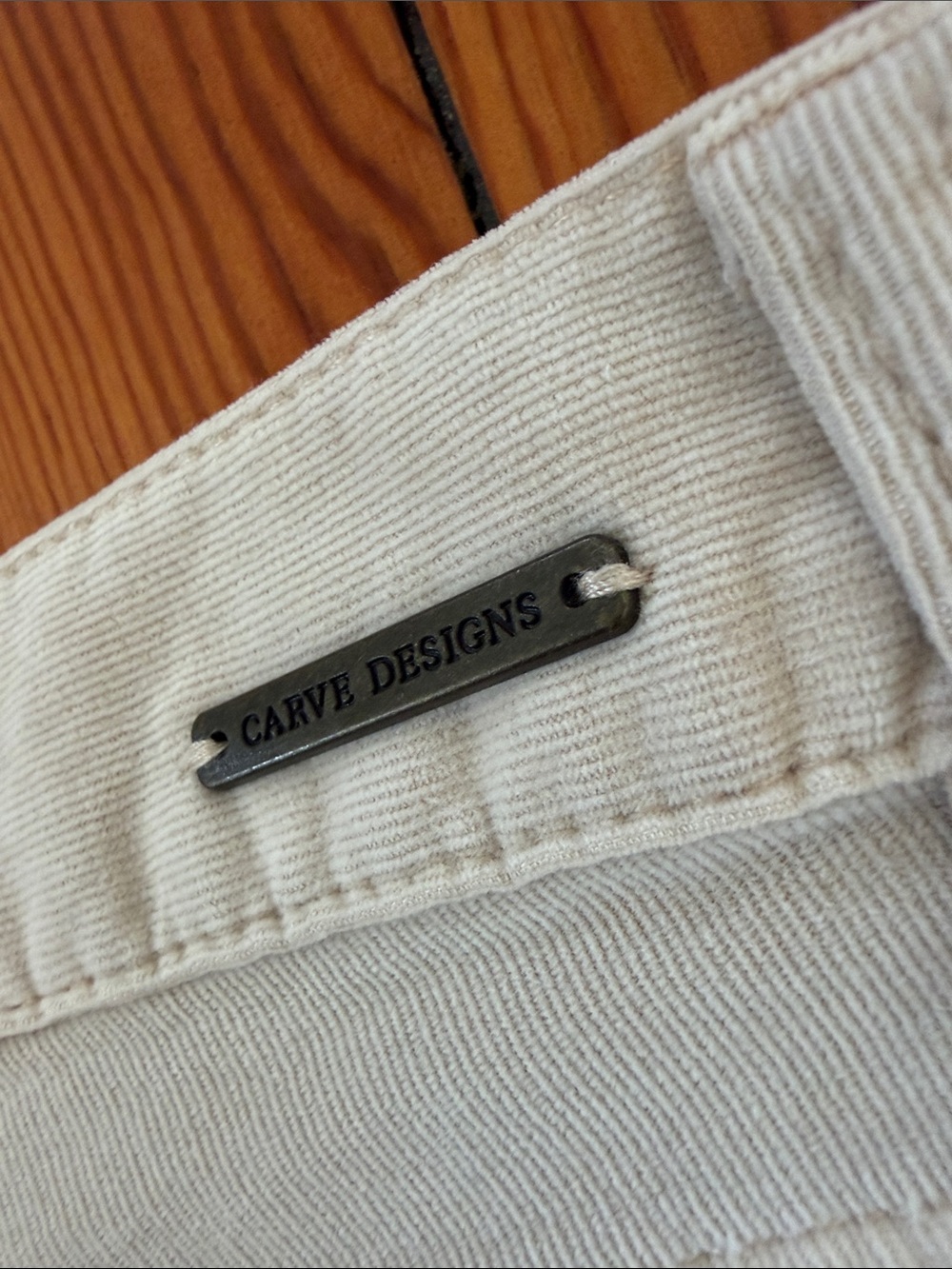 Carve Designs Cream Frayed Hem Shorts - Picture 3 of 8